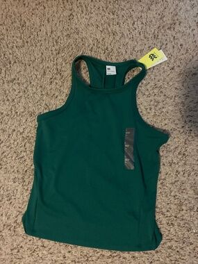 NWT! All in Motion dark green high neck tank, size large
